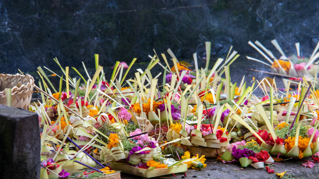 Pandan leaves in Bali offerings