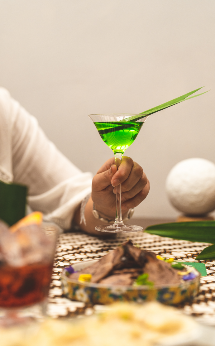 Bandoeng'22 Pandan Liqueur is Emerald Green