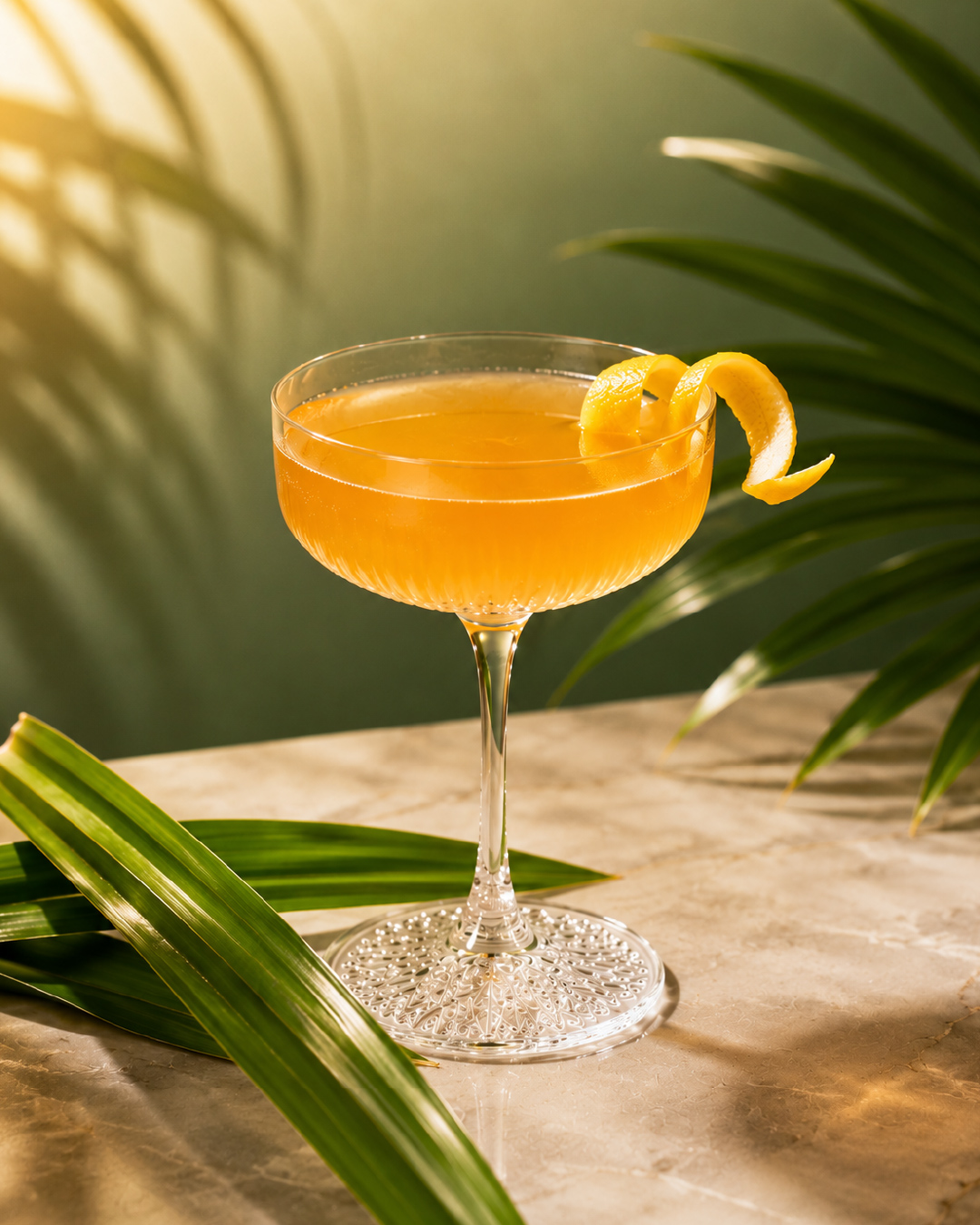 Pandan sour cocktail with Bandoeng'22 pandan liqueur and egg white foam